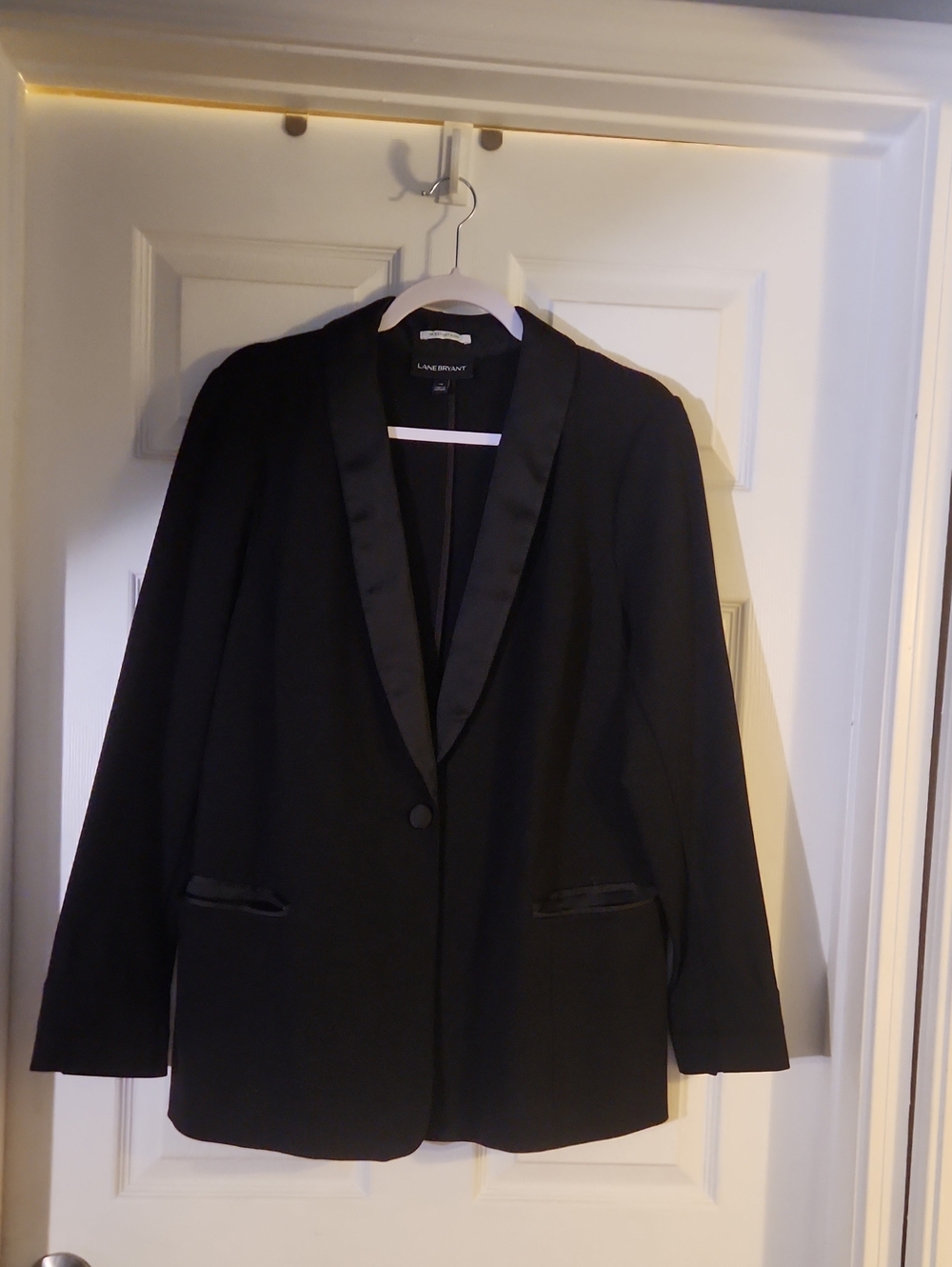 Lane Bryant  Black Satin-Trim Women's Blazer